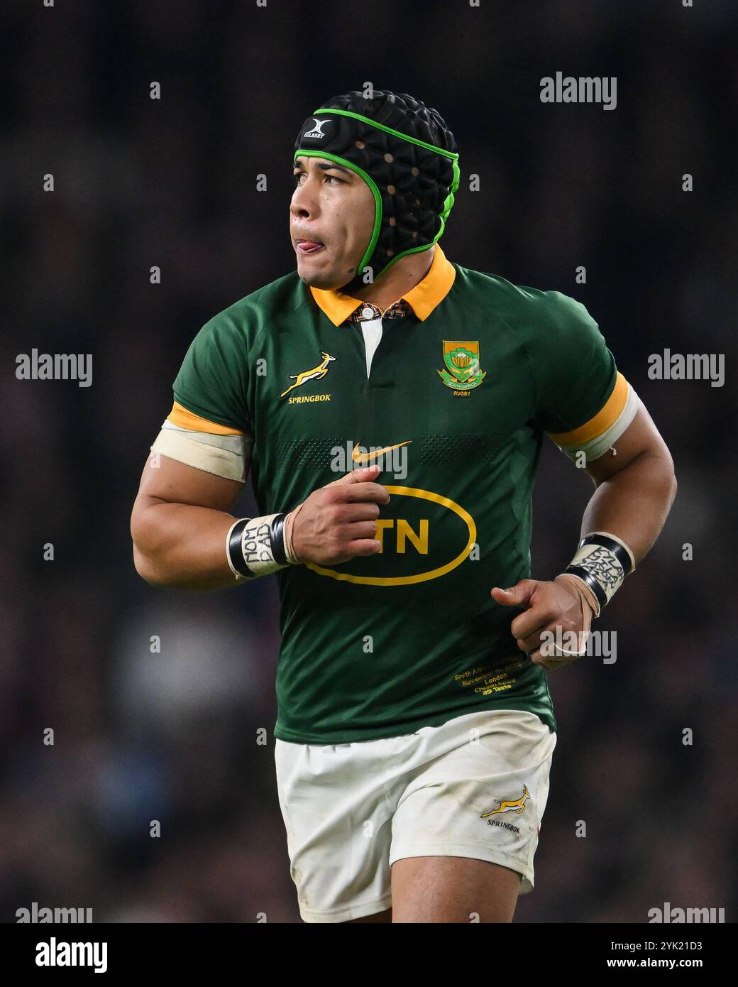 Cheslin Kolbe d'Afrique du Sud lors du match de la série des Nations d'automne Angleterre vs Afrique du Sud à l'Allianz Stadium, Twickenham, Royaume-Uni, 16 novembre 2024 (photo de Craig Thomas/News images) Banque D'Images