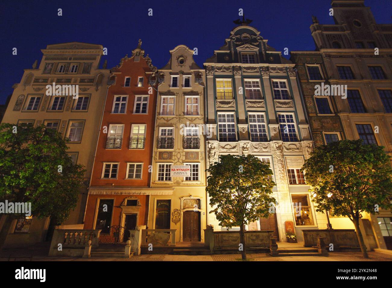 La Pologne, Gdansk, Long Market Banque D'Images