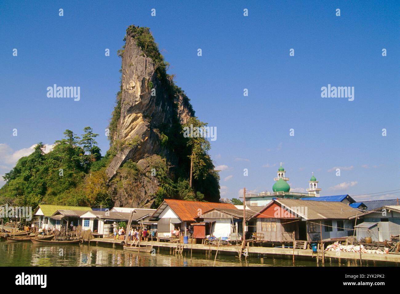 Thaïlande, Phang-Nga Bay, Ko Panyi village de pêcheurs musulmans Banque D'Images