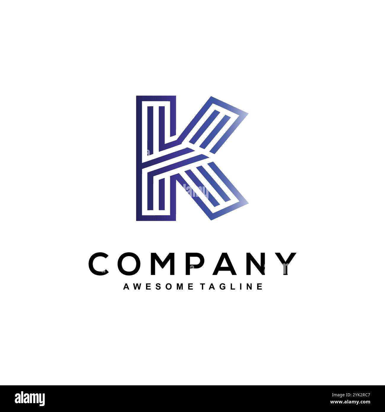 Lettre K logo design pour les entreprises Illustration de Vecteur