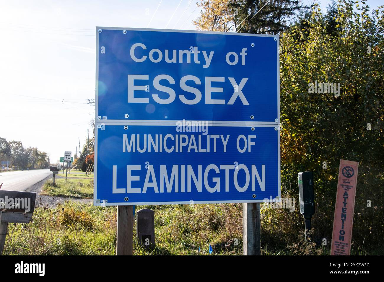 Panneau du comté d'Essex à Leamington, Ontario, Canada Banque D'Images