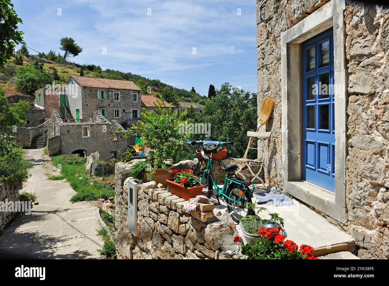 Village de Velo Grablje, île de Hvar, Croatie, Europe du Sud-est Banque D'Images
