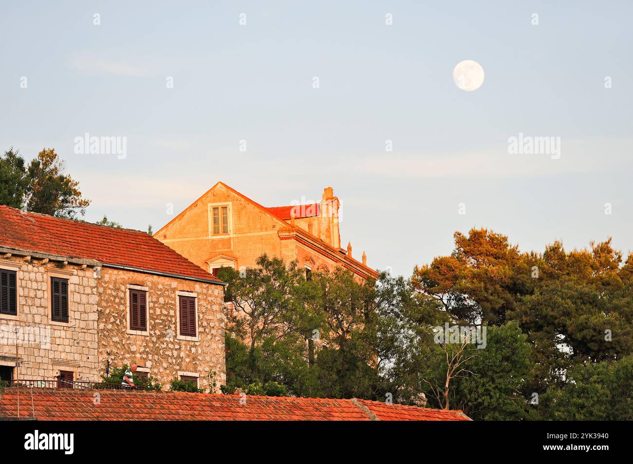 Ville de Lastovo, île de Lastovo, Croatie, Europe du Sud-est Banque D'Images
