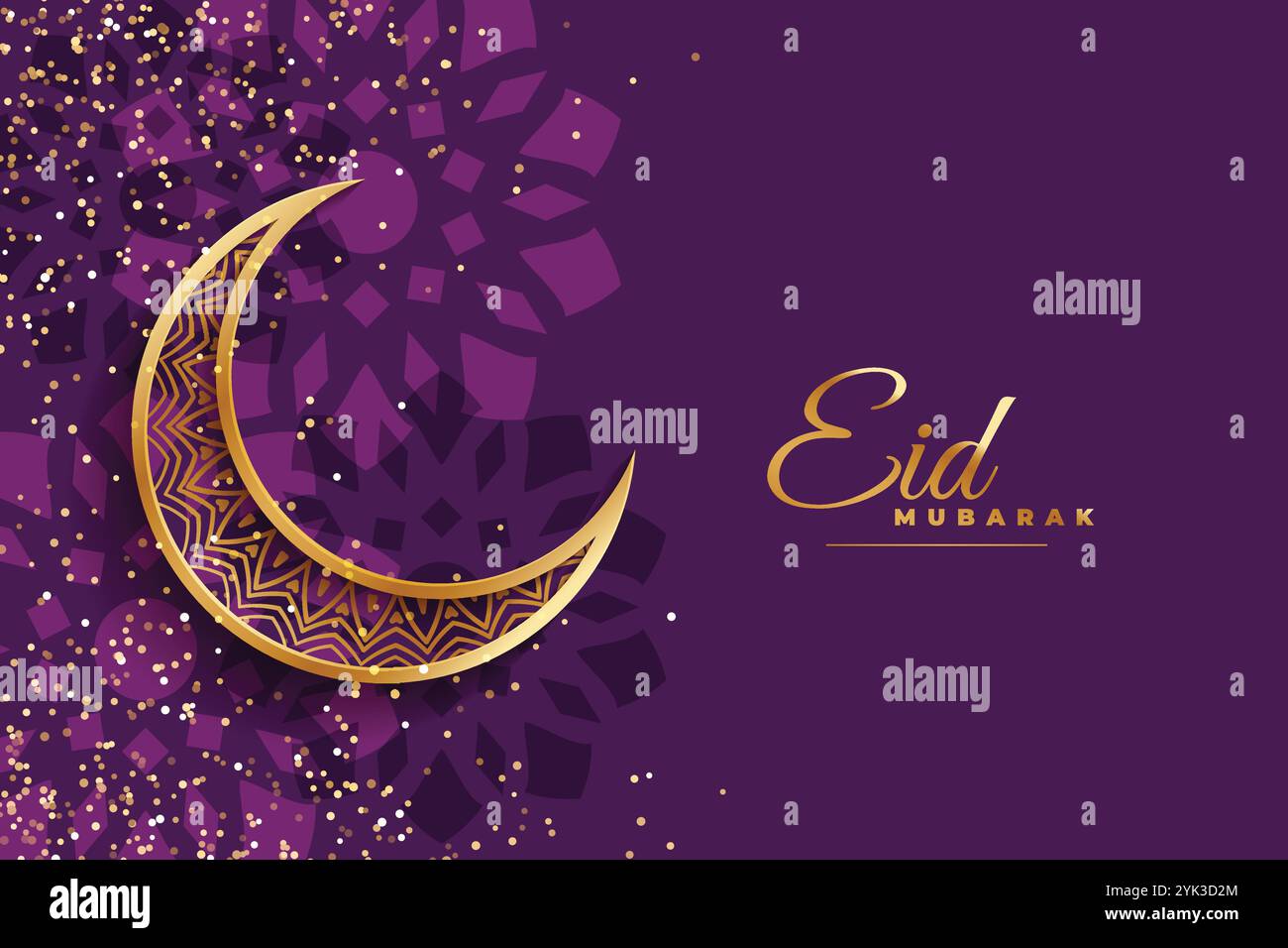 eis moubarak souhaite un design avec lune et sparkles Illustration de Vecteur