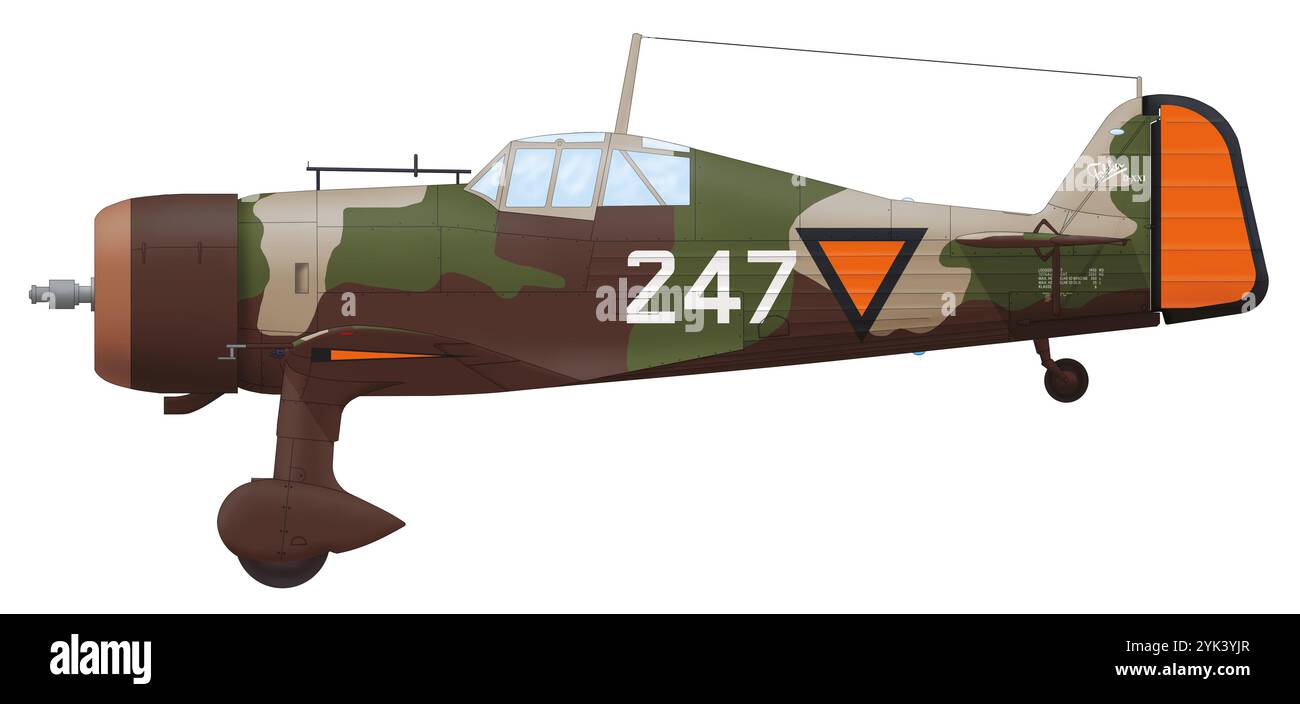 Fokker D. XXI (c/n 5520) de la Royal Netherlands Air Force pilotée par Jaap Eden, le 10 mai 1940 Banque D'Images