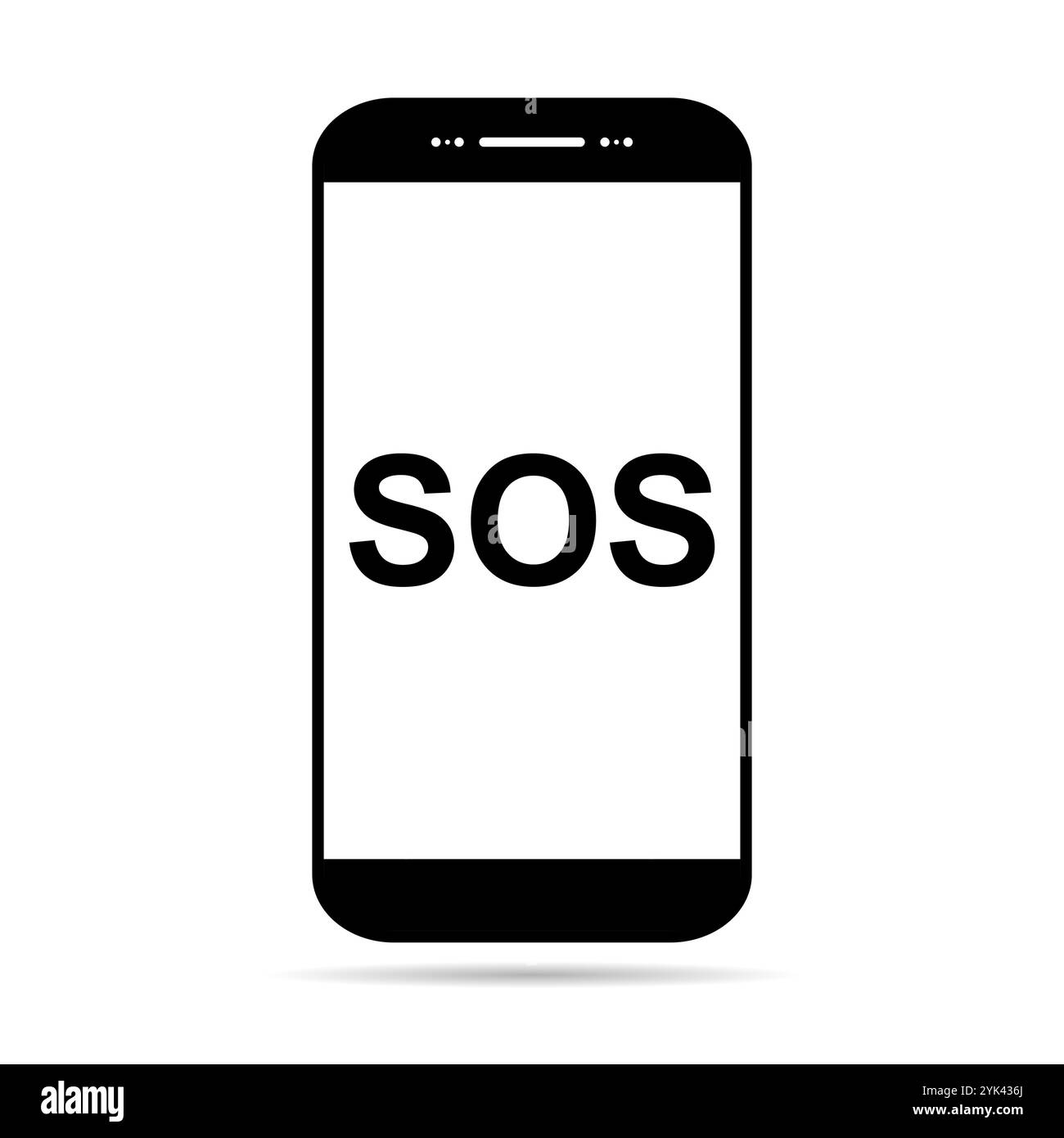 Icône d'ombre d'aide SOS, conception d'alerte de support de sécurité, enregistrer l'illustration vectorielle . Illustration de Vecteur