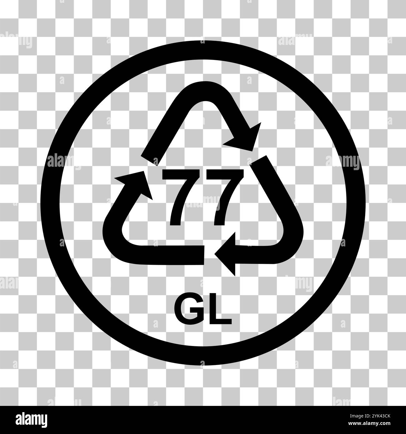 Symbole de verre, panneau de recyclage écologique isolé sur fond blanc. Icône déchets d'emballages . Illustration de Vecteur