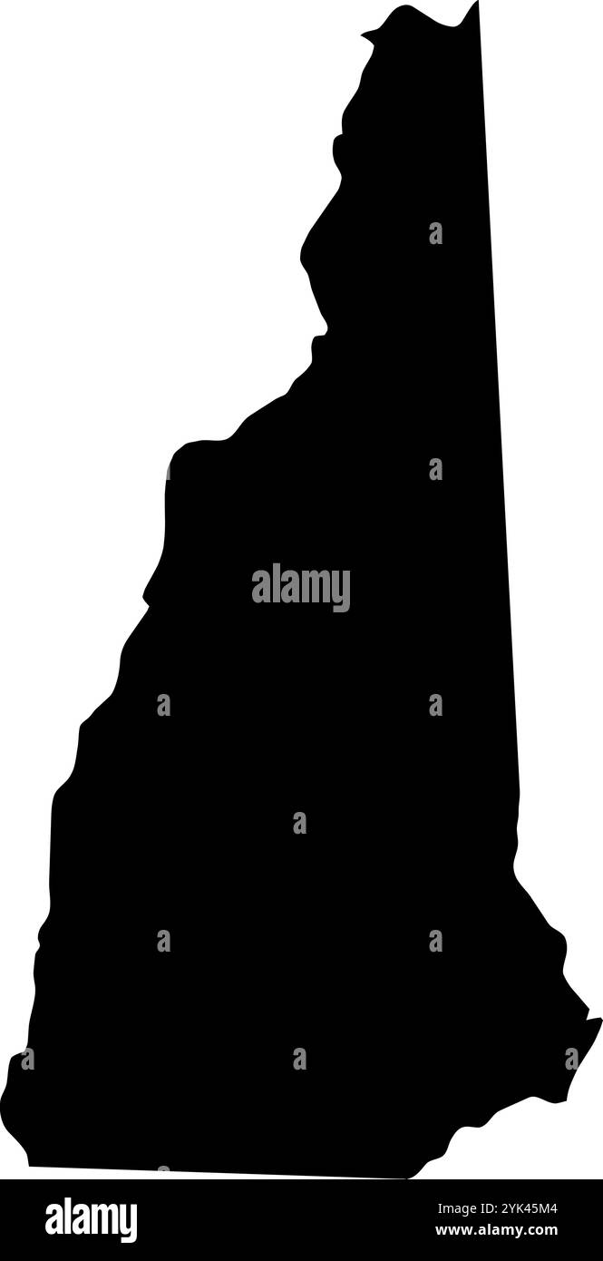 Carte de contour de l'état du New Hampshire, États-Unis. Illustration graphique vectorielle sur un fond transparent avec des bordures noires Illustration de Vecteur Carte de contour de l'état du New Hampshire, États-Unis. Illustration graphique vectorielle sur un fond transparent avec des bordures noires Illustration de Vecteur