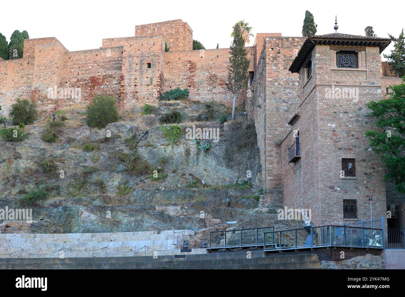 Alcazaba citadelle de Malaga, Andalousie, Espagne Banque D'Images