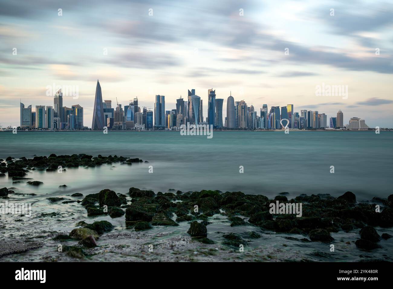 Panorama Doha Skyline West Bay Doha Banque D'Images