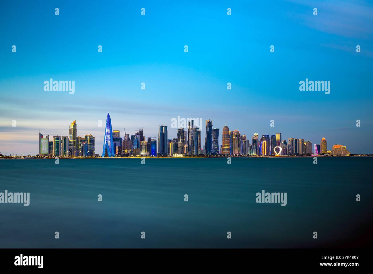 Panorama Doha Skyline West Bay Doha Banque D'Images