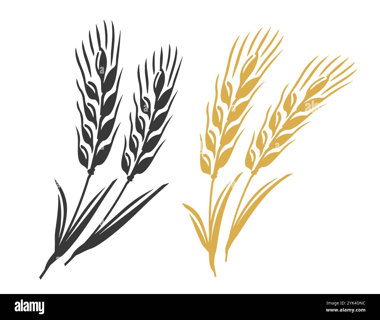 Symbole des épis de blé. Dessin pour pain, farine, whisky, étiquette de bière ou emballage. Illustration vectorielle Illustration de Vecteur