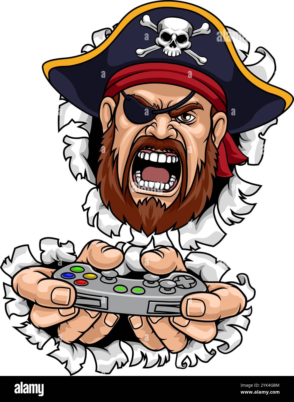 Mascotte de pirate Gamer Sports Team Illustration de Vecteur