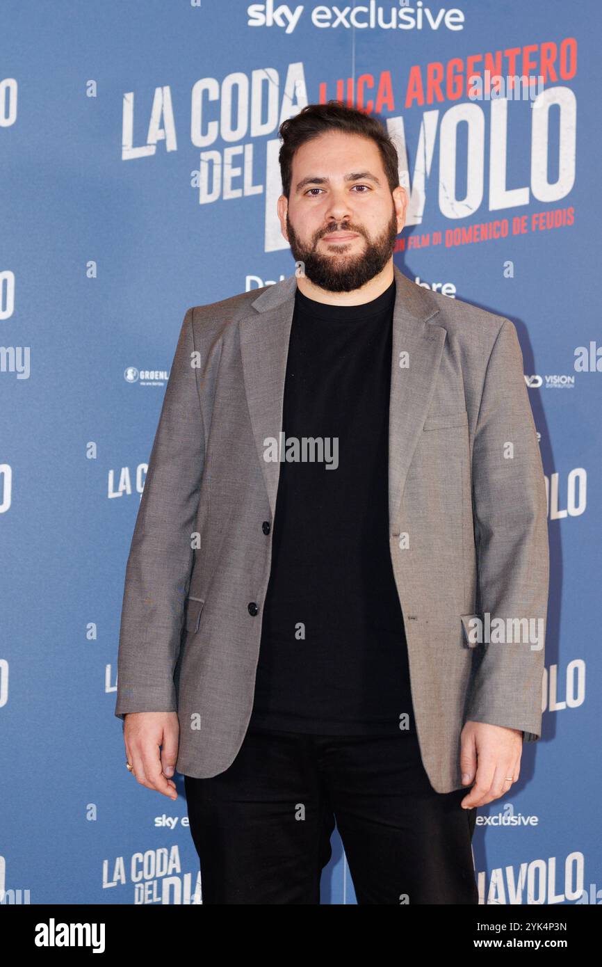 Cinema Barberini, Rome, Italie, 11 novembre 2024, Domenico de Feudis lors du Photocall du film LA CODA DEL DIAVOLO le 11 novembre 2024 à Cin Banque D'Images