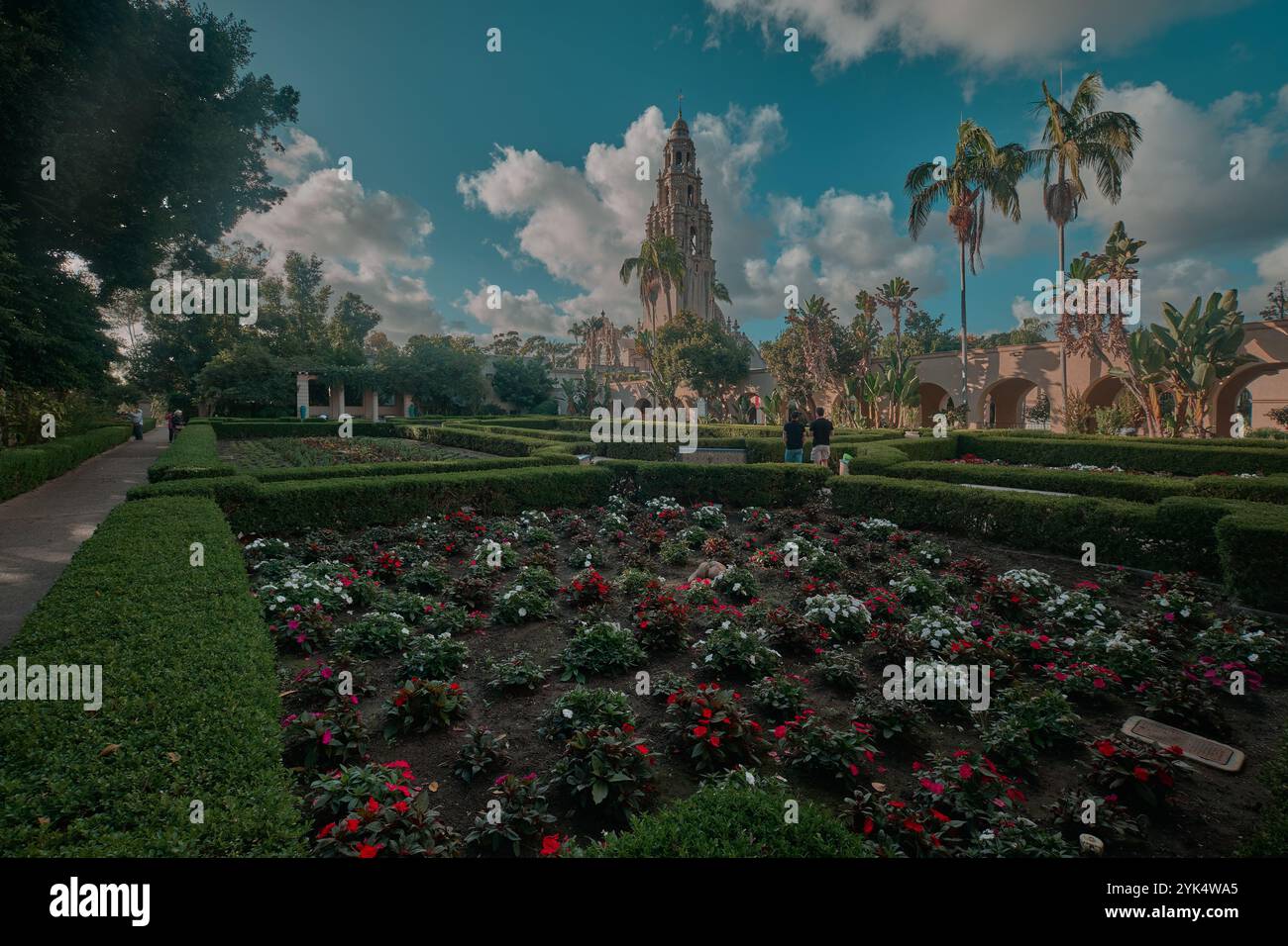 Alcazar Garden est un jardin formel situé dans Balboa Park à San Diego, aux États-Unis. Il est nommé d'après le château de l'Alcazar à Séville, en Espagne Banque D'Images