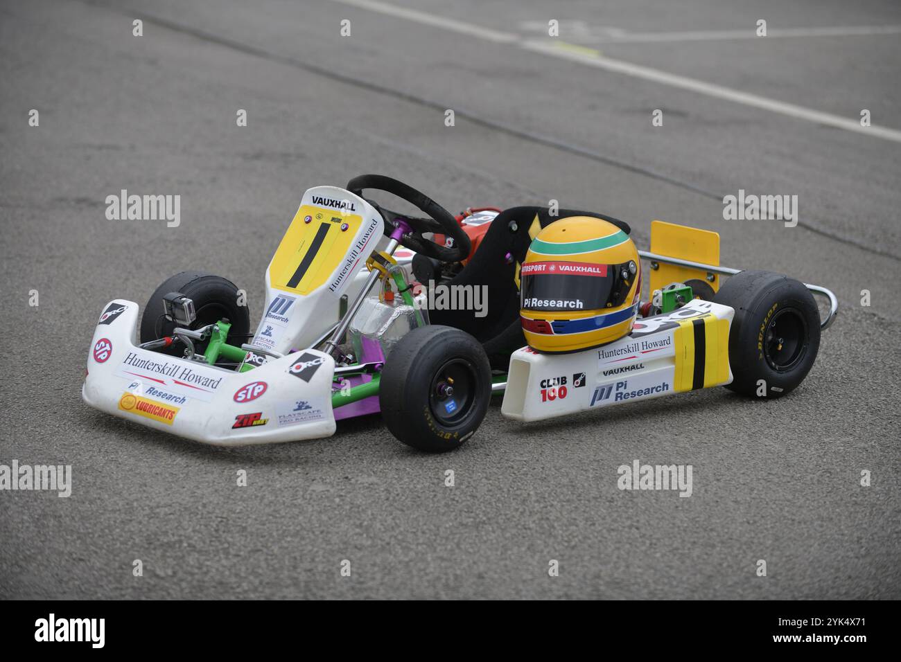 Une réplique du Go-kart cadet vainqueur du championnat de Lewis Hamilton en 1996. Banque D'Images