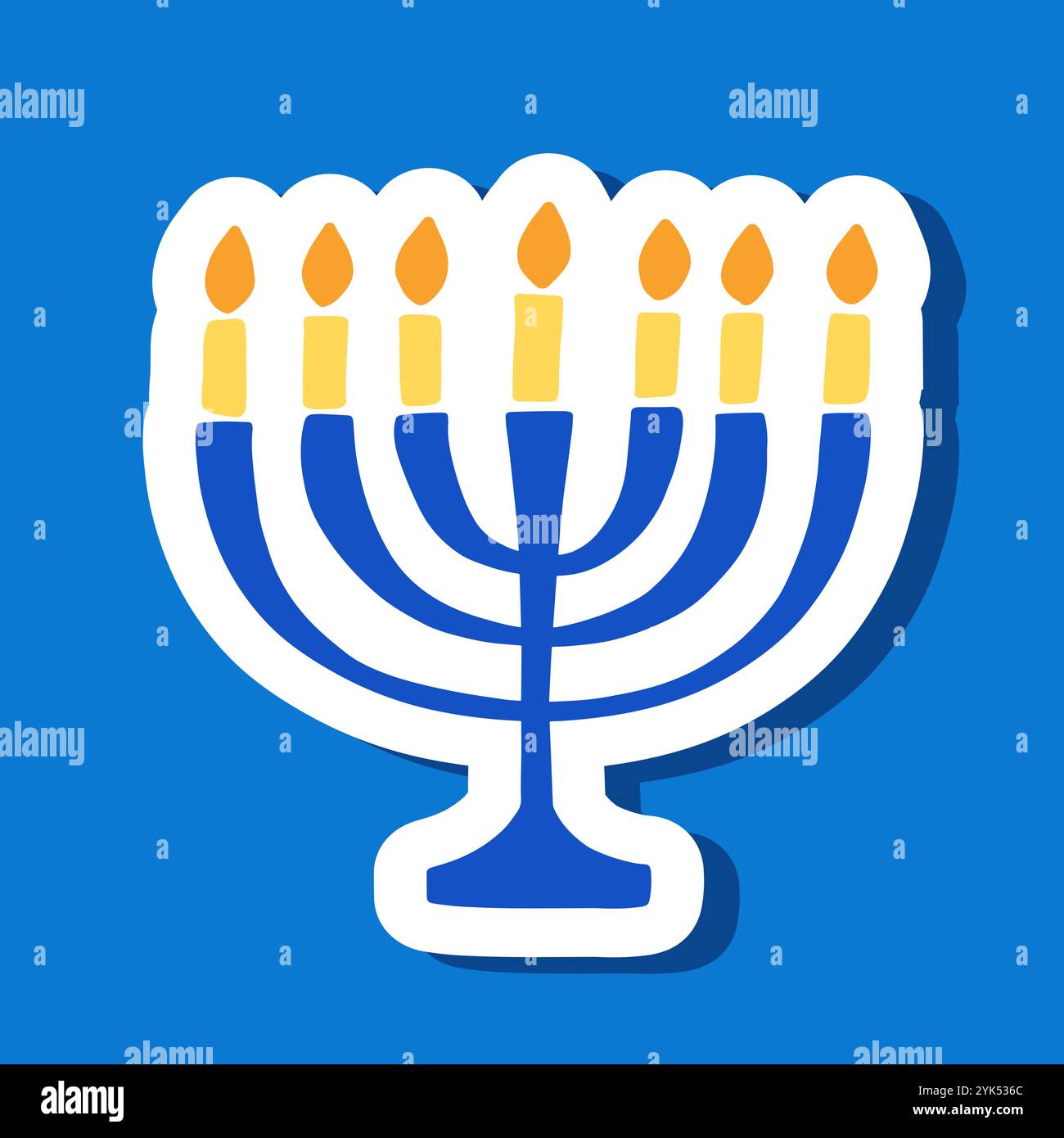 Autocollant de carte de voeux juif menorah Hanukkah Illustration de Vecteur