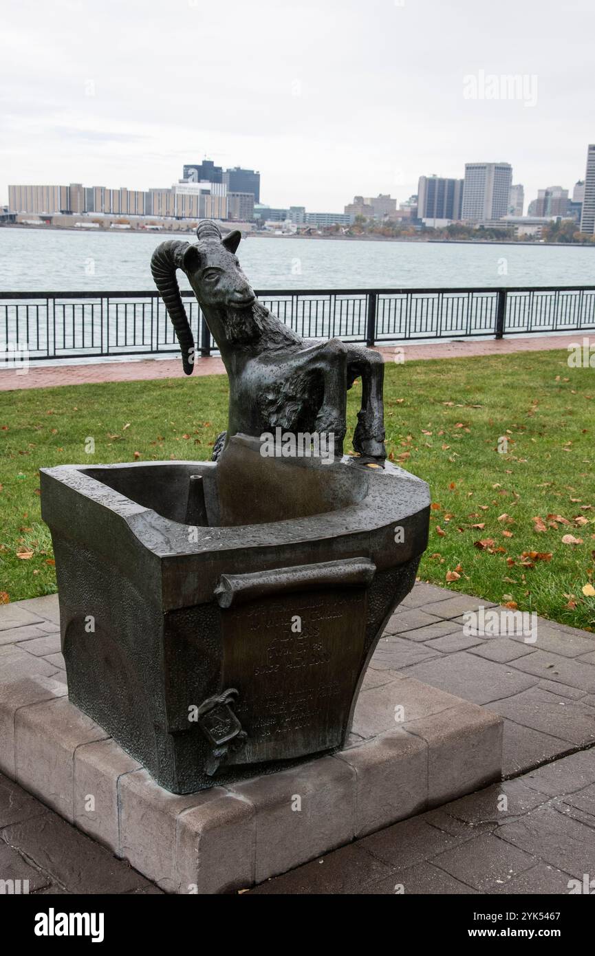 Sculpture d'ibex au parc Windsor sculpture Garden à Windsor, Ontario, Canada Banque D'Images