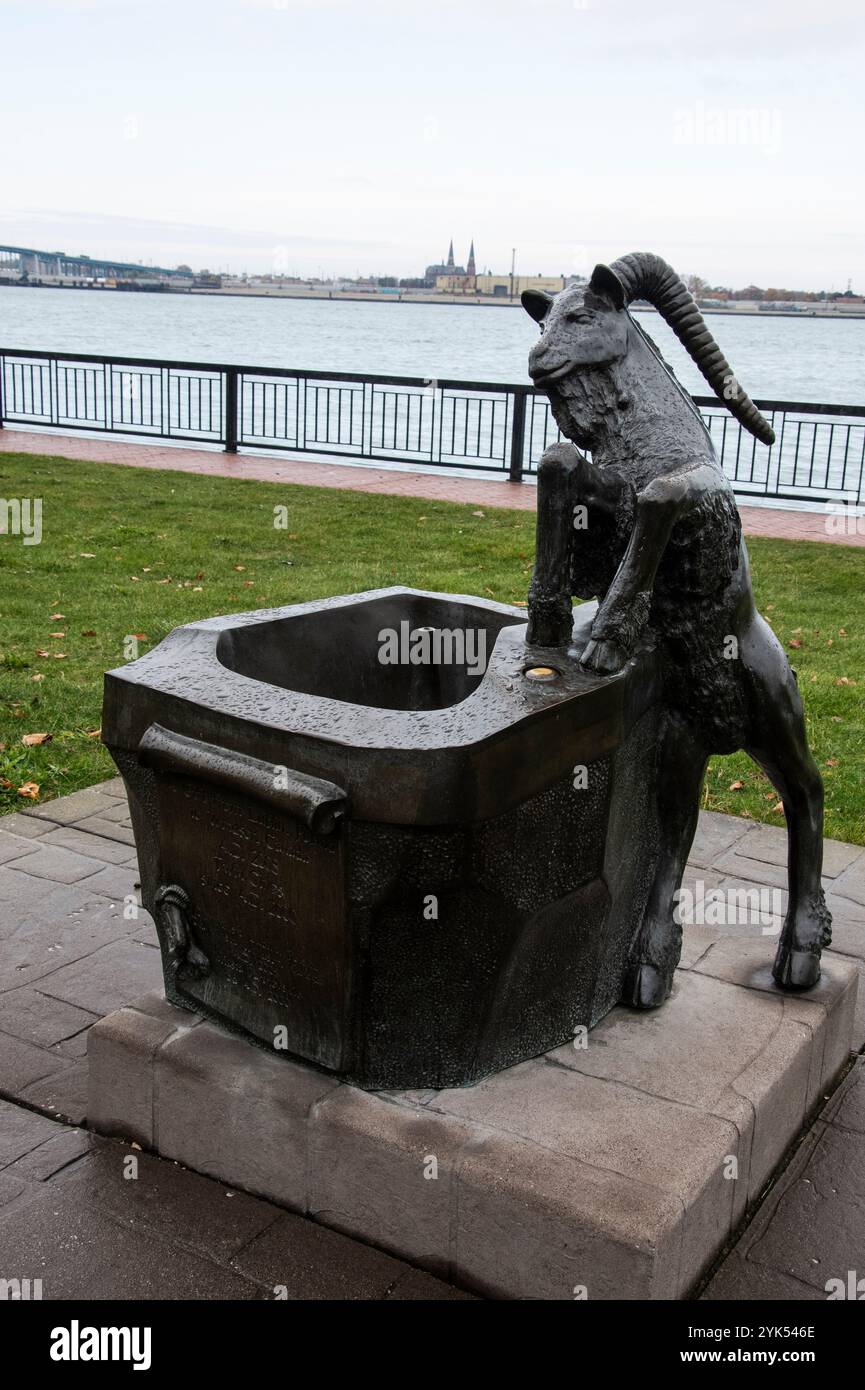 Sculpture d'ibex au parc Windsor sculpture Garden à Windsor, Ontario, Canada Banque D'Images