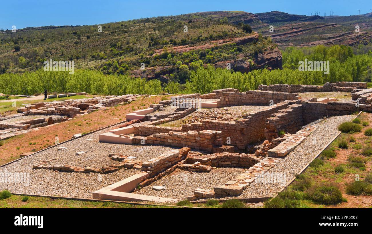 Site archéologique celtibérien-romain de Tiermes, Montejo de Tiermes, Soria, Castilla y Leon, Espagne, Europe Banque D'Images