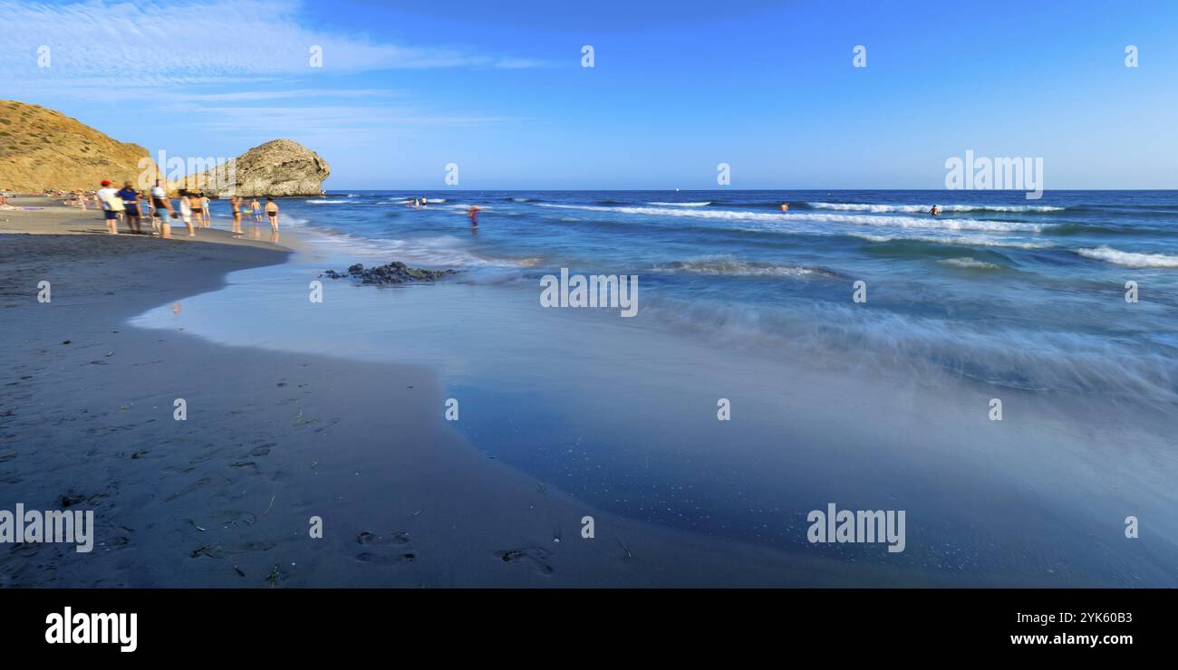 Plage de Monsul, Parc naturel de Cabo de Gata-Nijar, réserve de biosphère de l'UNESCO, région climatique du désert chaud, Almeria, Andalousie, Espagne, Europe Banque D'Images