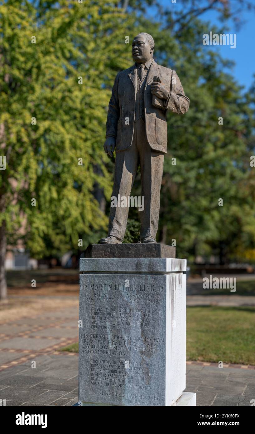 Statue de Martin Luther King Jr, Kelly Ingram Park, Birmingham, Alabama, États-Unis Banque D'Images