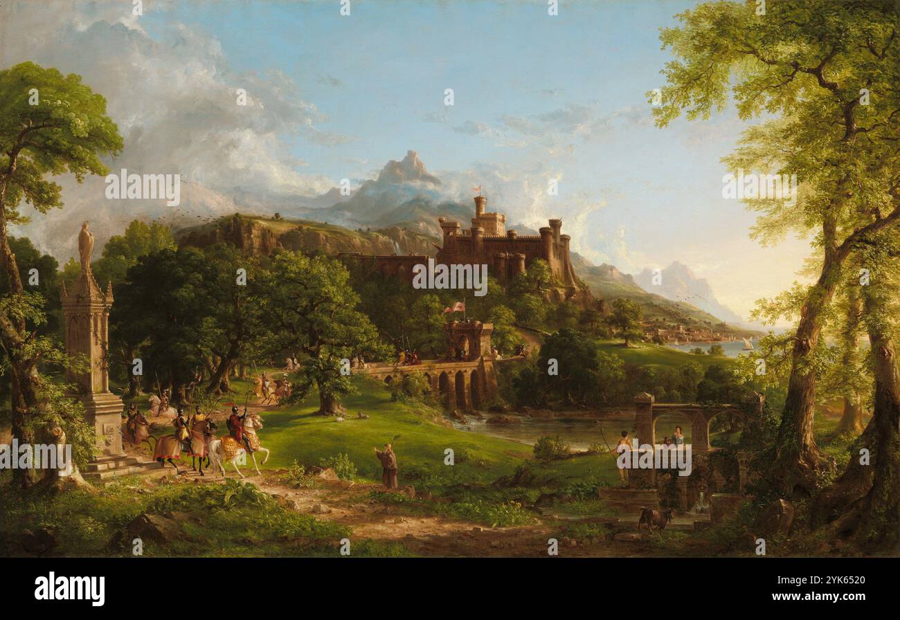 Titre : le départ artiste : Thomas Cole année : 1837 médium : huile sur toile dimensions : 100,3 × 161,6 cm emplacement : National Gallery of Art Banque D'Images
