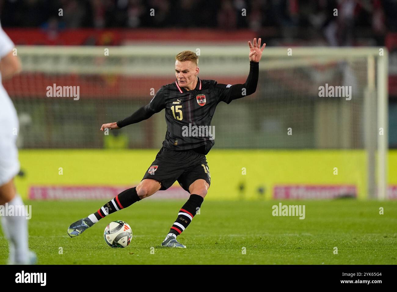 Linz, Autriche. 17 novembre 2024. LINZ, AUTRICHE - 17 NOVEMBRE : Philipp Lienhart, autrichien, lors du match de l'UEFA Nations League 2024/25 League B Group B3 entre l'Autriche et la Slovénie le 17 novembre 2024 à Vienne, Autriche.241117_SEPA_19_038 - 20241117_PD7877 crédit : APA-PictureDesk/Alamy Live News Banque D'Images