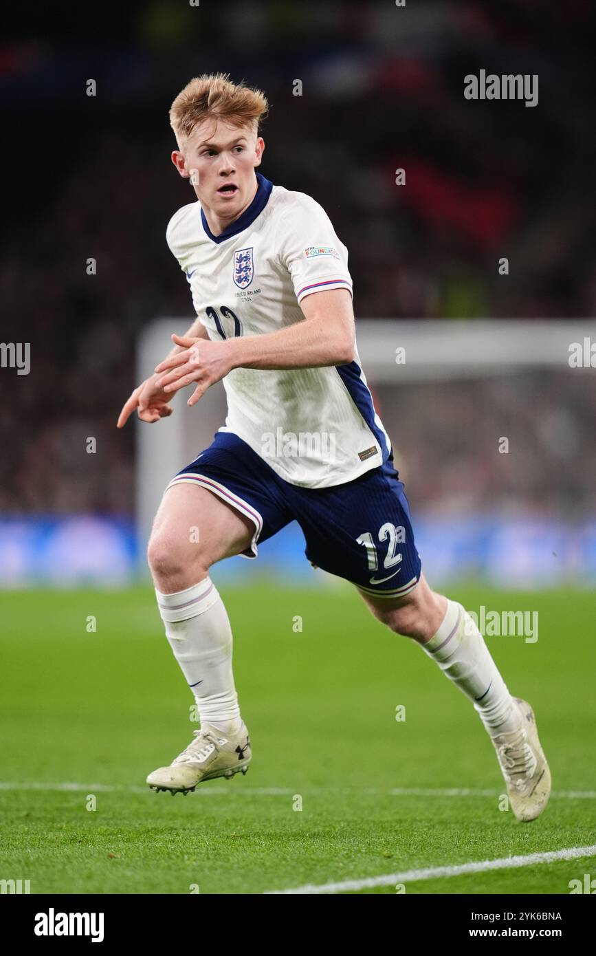 Lewis Hall de l'Angleterre lors du match du Groupe B2 de l'UEFA Nations League au stade de Wembley, Londres. Date de la photo : dimanche 17 novembre 2024. Banque D'Images