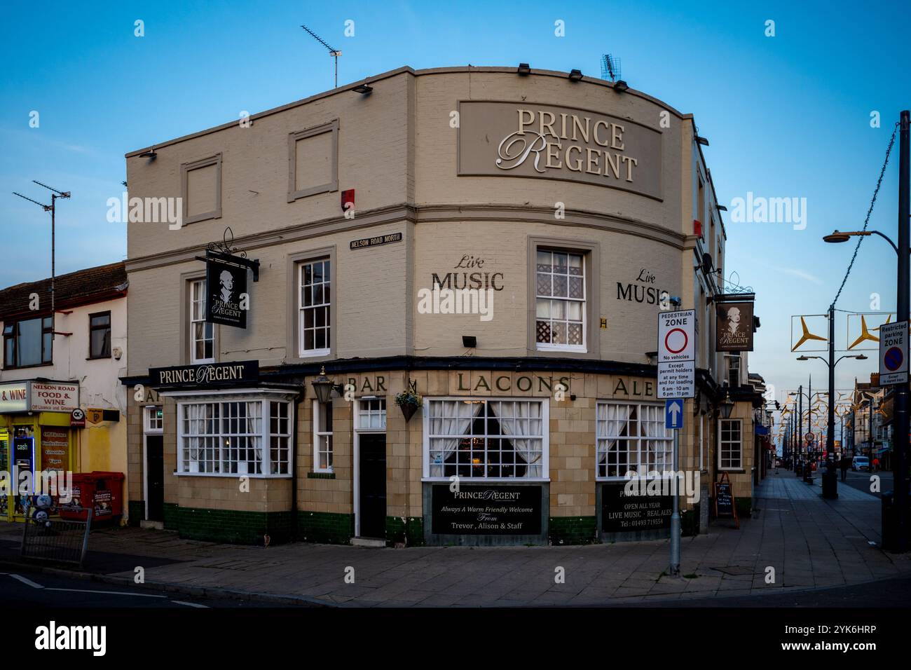 Prince Regent Pub Great Yarmouth Norfolk Royaume-Uni. Pub de musique live dans le centre de Great Yarmouth. Connu pour avoir été autorisé avant 1850. Banque D'Images