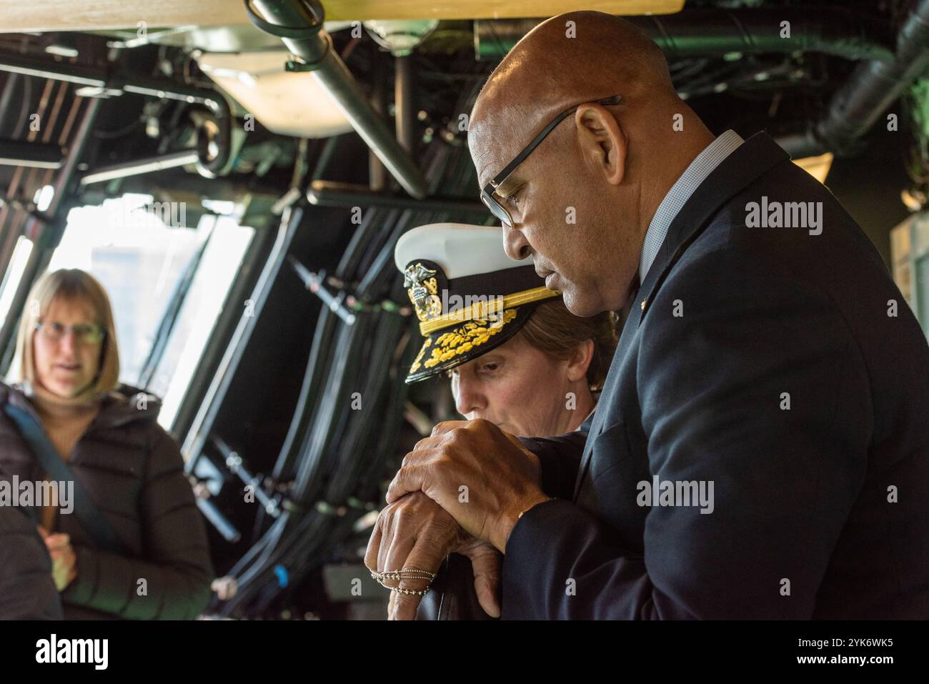 Cérémonie de mise en service de l'USS Nantucket (LCS 27), un navire de combat littoral variante Freedom, au Charlestown Navy Yard à Boston. Banque D'Images