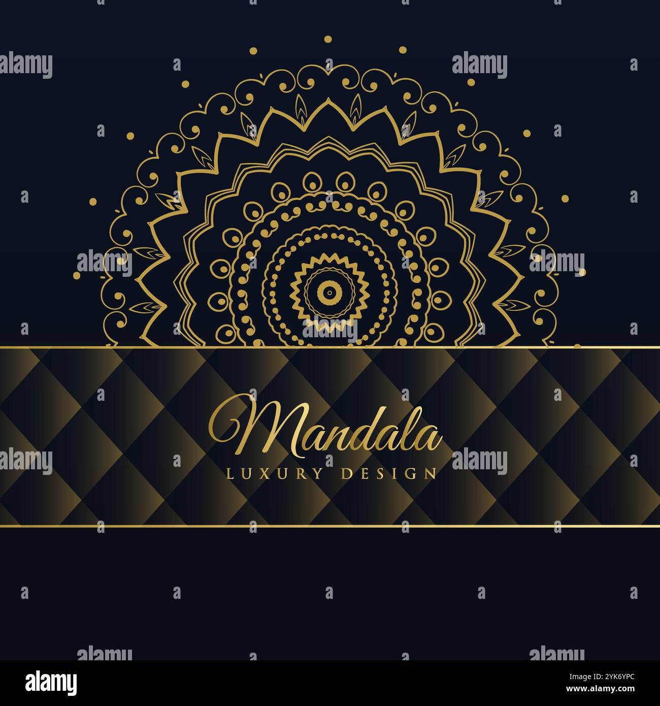 Motif de fond foncé mandala de luxe Illustration de Vecteur