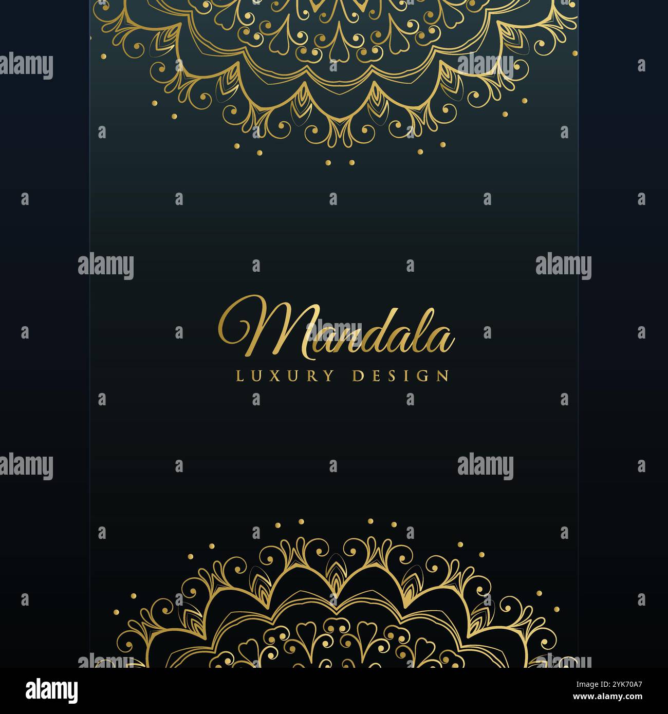 Fond sombre avec décoration mandala or Illustration de Vecteur