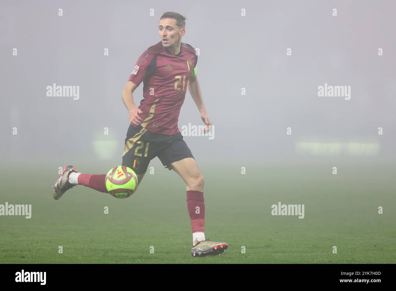 Budapest, Hongrie. 17 novembre 2024. Timothy Castagne de Belgique lors de la phase de la Ligue des Nations de l'UEFA match de la sixième journée entre Israël et la Belgique à Bozsnik Arena à Budapest, Hongrie, le 17 novembre 2024. Photo : Matija Habljak/PIXSELL crédit : Pixsell/Alamy Live News Banque D'Images