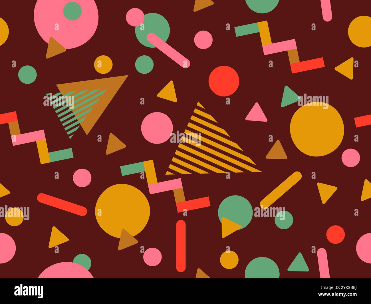 Motif géométrique sans couture avec éléments memphis dans le style 80s. Motif géométrique coloré. Conception de produits promotionnels, papier d'emballage et impression Illustration de Vecteur