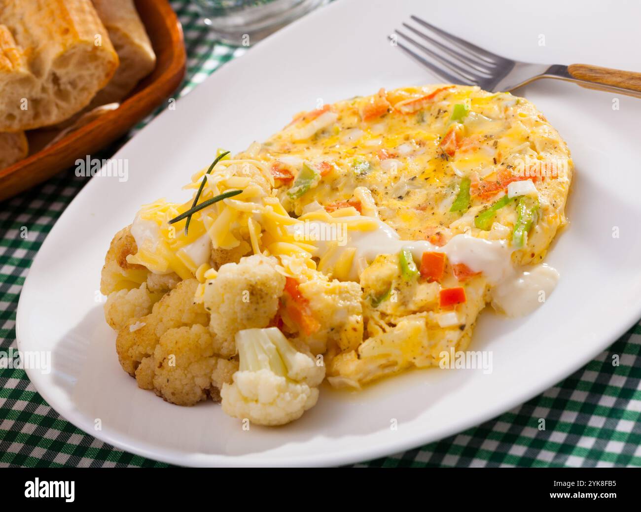 Omelette au chou-fleur Banque D'Images