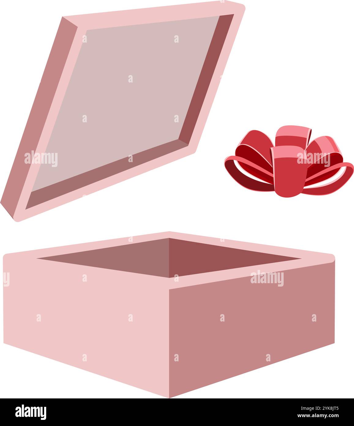 Boîte cadeau avec couvercle et illustration vectorielle d'arc Illustration de Vecteur