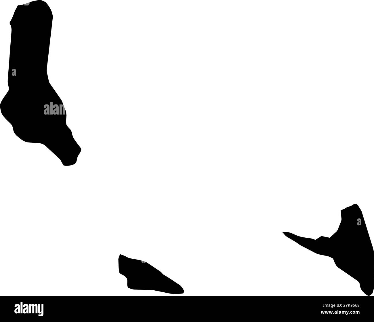 Une carte de contour des Comores. Illustration graphique vectorielle sur un fond transparent avec des frontières noires du pays Illustration de Vecteur