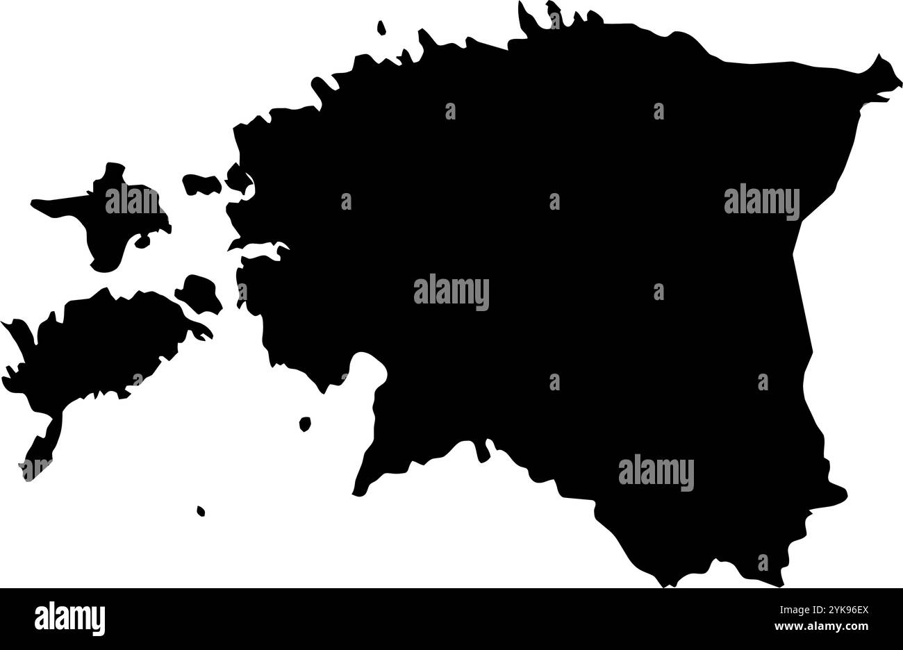 Une carte de contour de l'Estonie. Illustration graphique vectorielle sur un fond transparent avec des frontières noires du pays Illustration de Vecteur