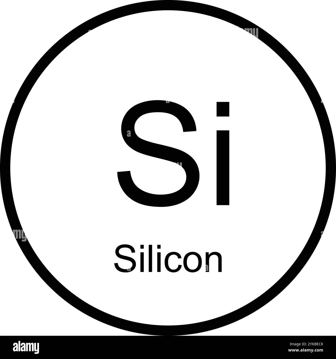 conception d'illustration d'icône de tableau de symbole chimique d'atome périodique de silicium Illustration de Vecteur