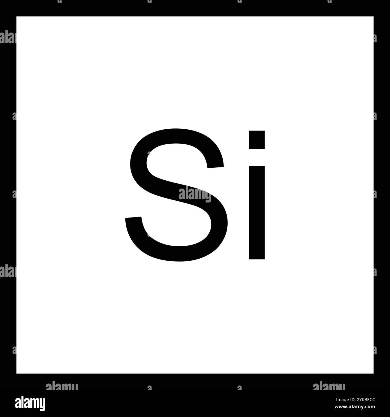 conception d'illustration d'icône de tableau de symbole chimique d'atome périodique de silicium Illustration de Vecteur