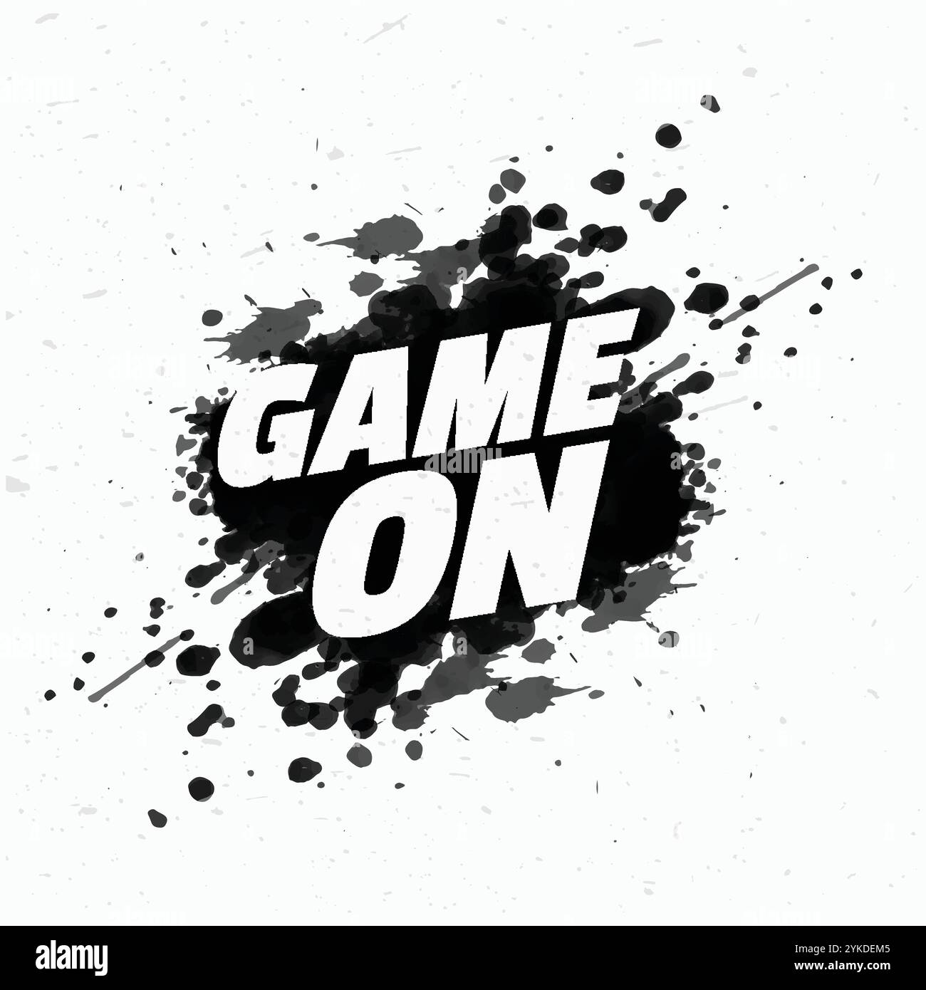 Jeu sur message sur splash d'encre noire Illustration de Vecteur