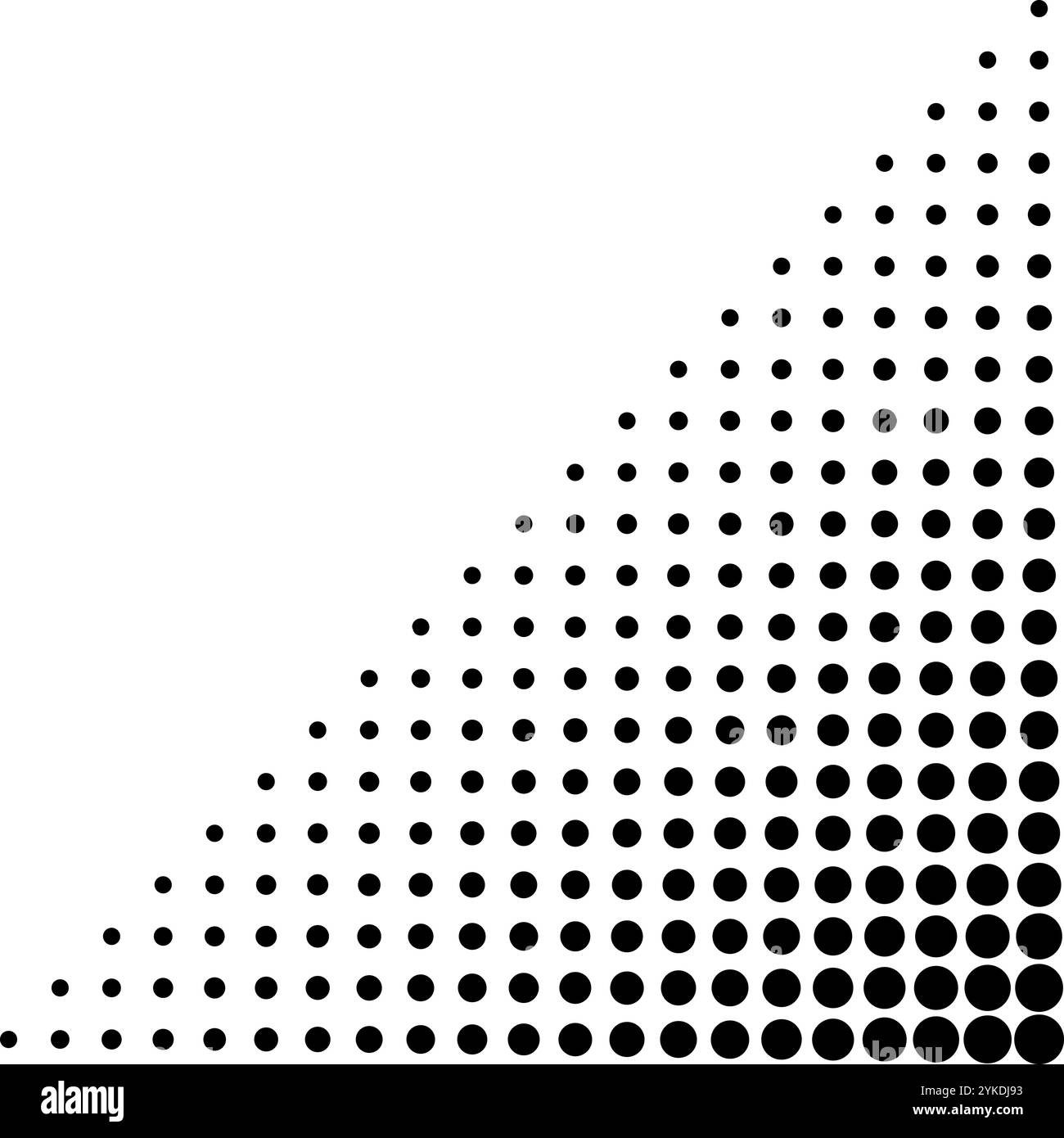 Coin de triangle en pointillés demi-teintes. Texture en forme de triangle mosaïque ponctuée de vecteur isolé Illustration de Vecteur