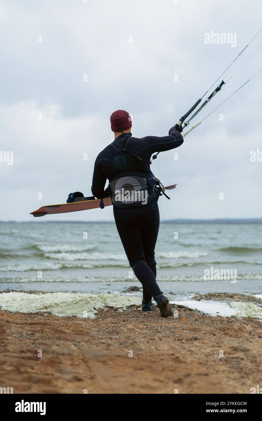 Kite surfeur sur le lac Banque D'Images