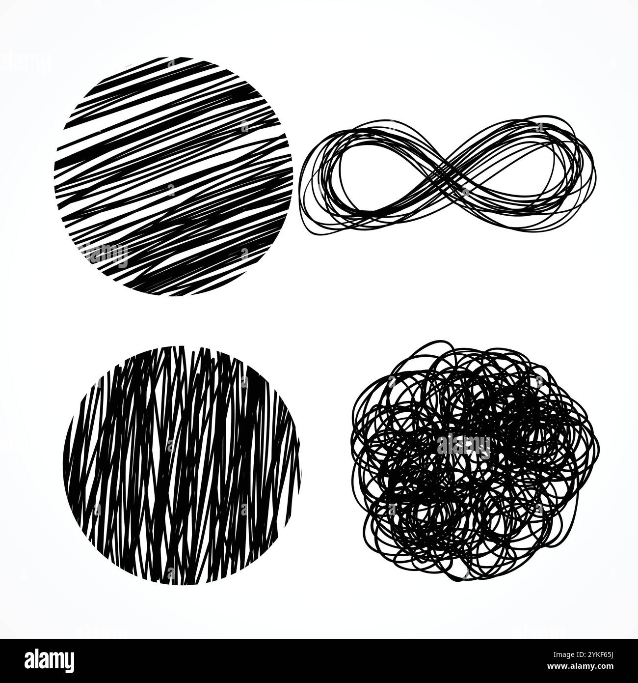 Stylo encre gribouillis mis la main Illustration de Vecteur