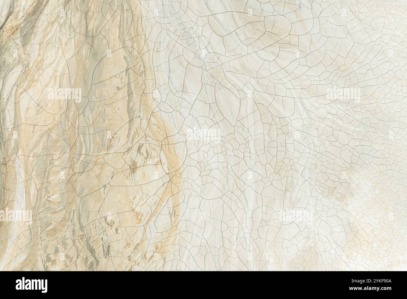 Un fond naturel mettant en valeur les motifs complexes de boue fissurée, affichant divers tons et textures terreux. Banque D'Images