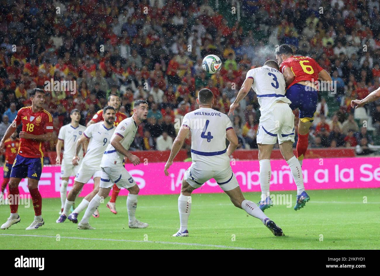 Córdoba, 10/15/2024. Match de Ligue des Nations entre l'équipe nationale espagnole et la Serbie au stade El Arcángel avec un score de 3-0 en faveur de l'Espagne. Photo : Valerio Merino. ARCHOR. Crédit : album / Archivo ABC / Valerio Merino Banque D'Images