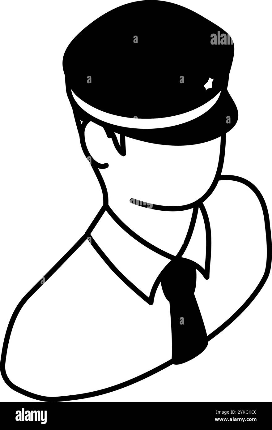 Gardes de sécurité, prévention du crime et sécurité à domicile icône isométrique noir et blanc, illustration vectorielle Illustration de Vecteur