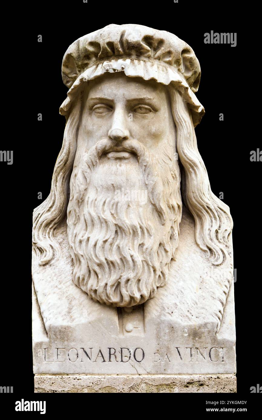 Leonardo di Ser Piero da Vinci (1452 – 1519) - polymathe italien de la haute Renaissance qui a été actif comme peintre, dessinateur, ingénieur, scientifique, théoricien, sculpteur et architecte Banque D'Images