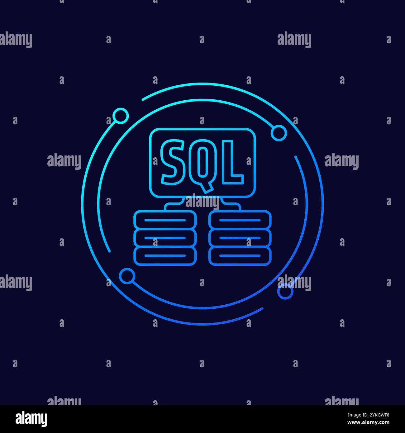 Icône de serveurs SQL, conception linéaire Illustration de Vecteur